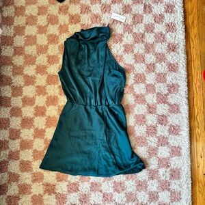 Petal and Pup Halter Teal Mini Dress